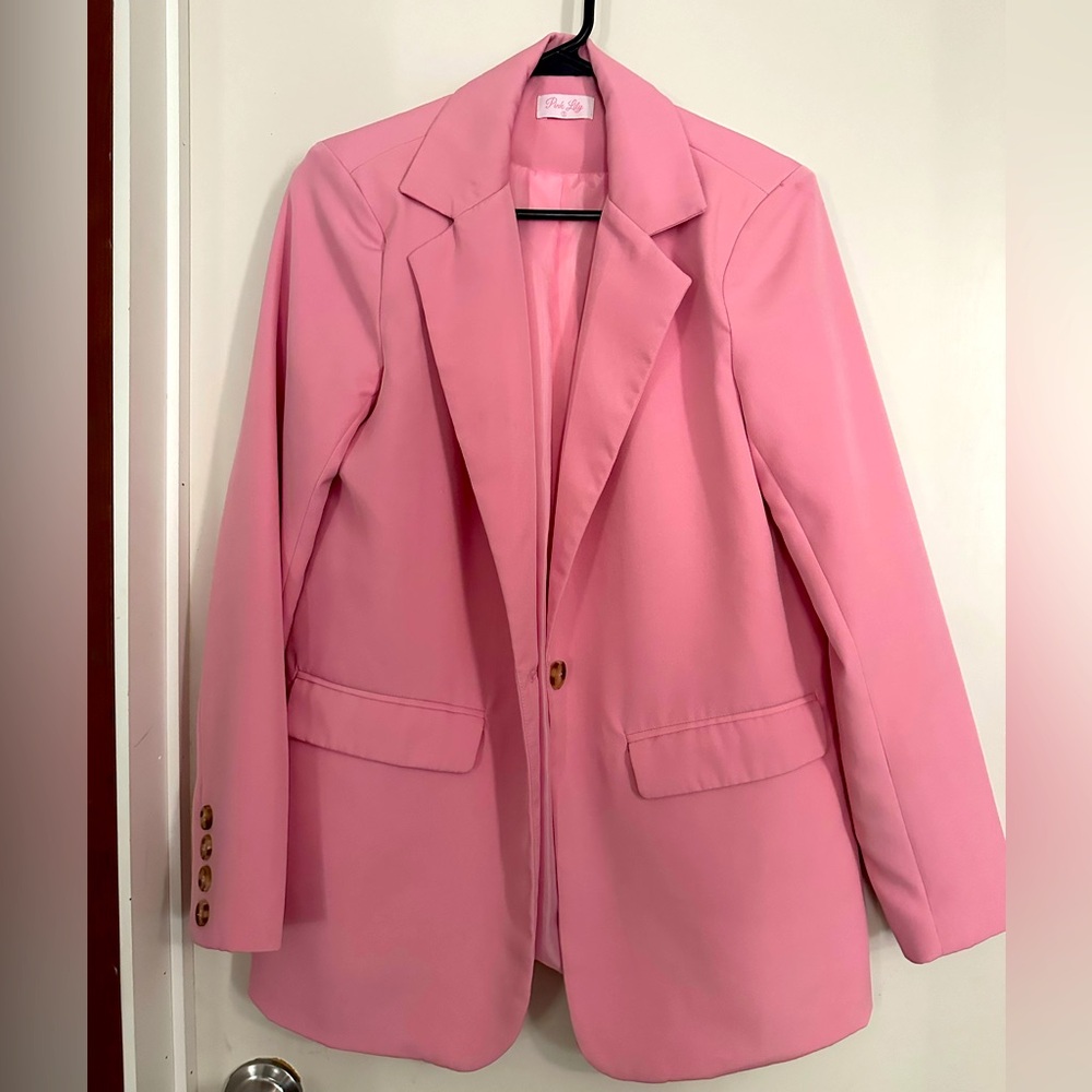 Bright pink blazer